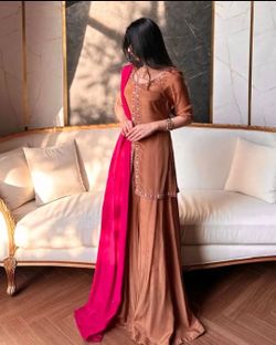 Indian Pakistani Tradition Designer Shalwar Kameez Silk Dress ready-made