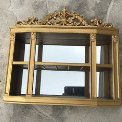 Vintage Italian Acrylic Wall Shelf With Mirror 🪞 Backing  20” X 25” Collectible