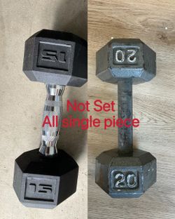 single 15lbs 20lbs dumbbells $1/lb