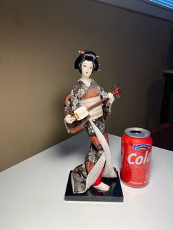 Beautiful Vintage 50’s-60’s Nishi Doll Geisha with Samisen Instrument. Really Nice