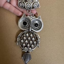 2 Vintage Owl Brooches And 1 Vintage Owl Pendant 
