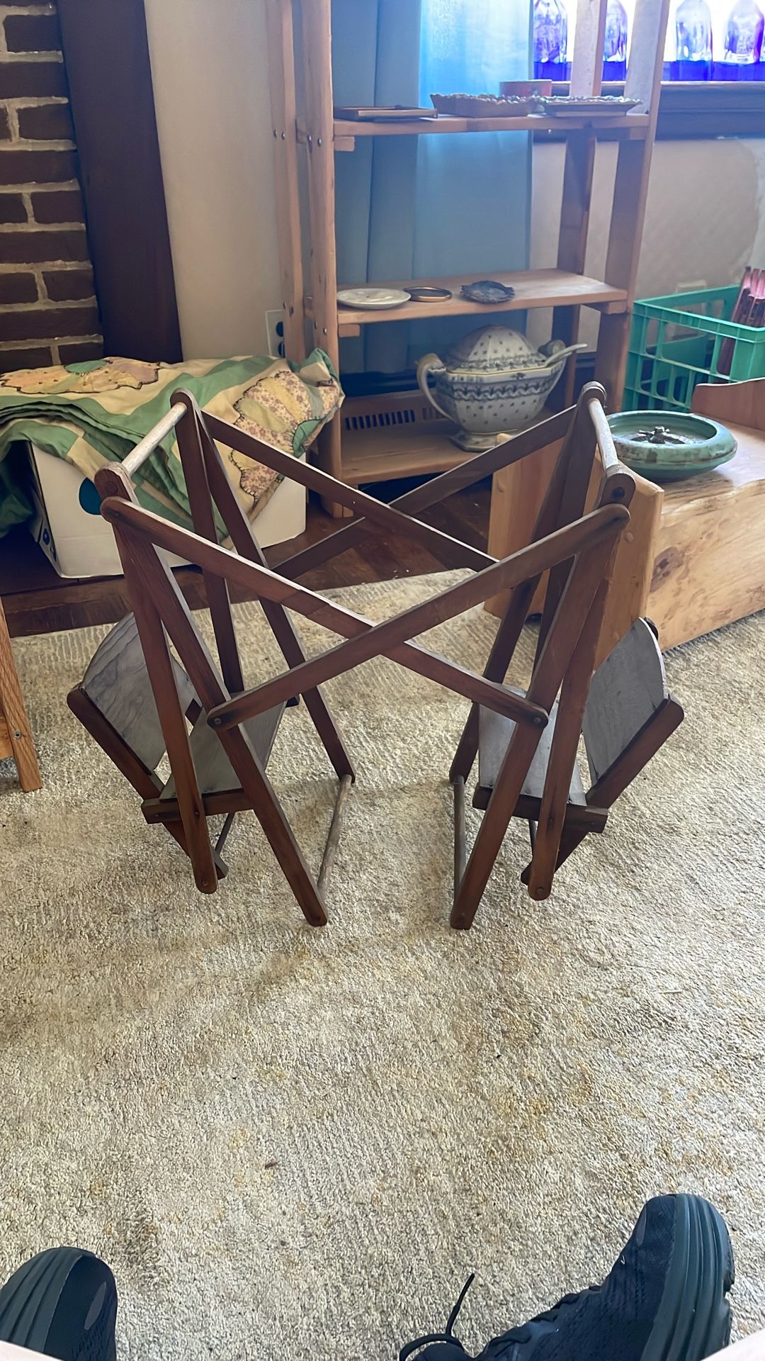 Antique Double Dolls Wooden Swing