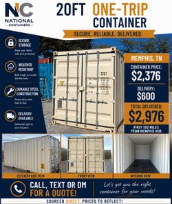 20FT One-Trip Shipping Container – Memphis TN