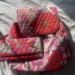 Vintage Vera Bradley Backpack In Excellent Condition Comes With Wallet 