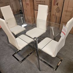 5pc modern white dining set