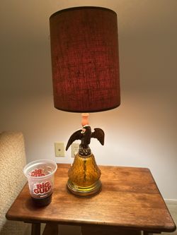 Vintage Table Lamp with Eagle Base