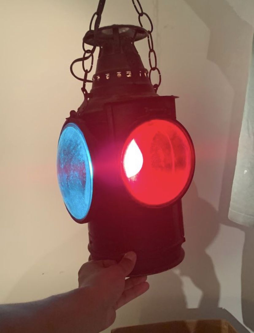Neon light vintage railroad lamp