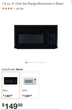 1.6 cu. ft. Over the Range Microwave in Black