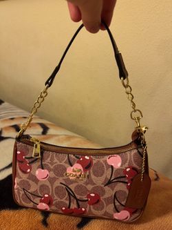 Brown cherry handbag