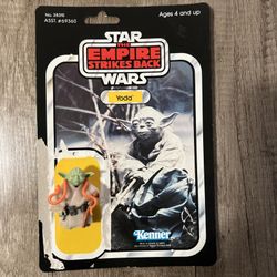 Vintage 1980 Kenner Star Wars ESB Yoda Complete w/ Snake+Cane Original Cardbak
