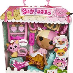 Lalaloopsy Silly Hair Doll Scoops Waffle Cone Doll and Pet Cat 13" Ice Cream Multicolor Hair Styling Doll  11 Accessories Salon Playset Kids Gifts Toy