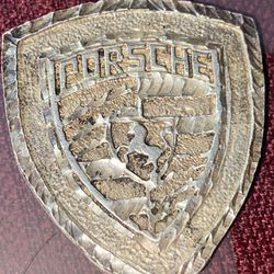 Antique Sterling Silver Porsche Shield Pendant