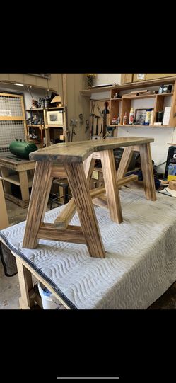 Handmade Alder & Poplar Wood Bench. 