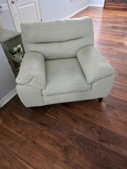 Light Gray Leather Accent Chair