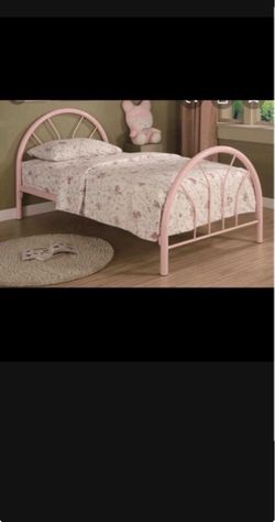 Pink Metal Twin Bed Frame, twin bed