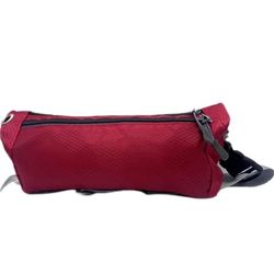 Durable Crossbody Pack, Waist Pack with 3-Zipper Pockets, Oxford Hands-free Wallets with Adjustable Strap for Hiking Running Travel Cycling.（RED)