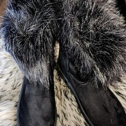 Winter Black Faux-Fur Boots