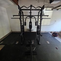 New Home Gym Smith Machine Sm2001 | Multi-Use Adj Bench | 230lb Weight set | Advance Barbell | FREE DELIVERY🔥