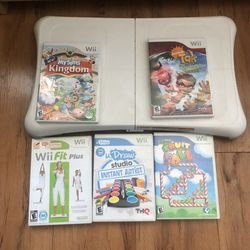 Nintendo Wii Fit Board And Games