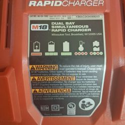 New Milwaukee M18 Port Dual Bay Simultaneous Rapid Charger, For Use With M18  Li-Ion Battery, Li-Ion Battery, 2 hr Charging
