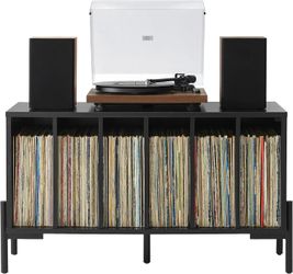 Crosley Greenwich Record Player Stand with Vinyl Storage