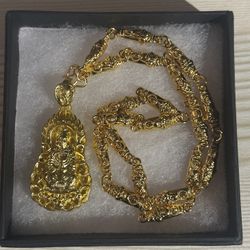 24K Gold PLATED Guanyin Necklace