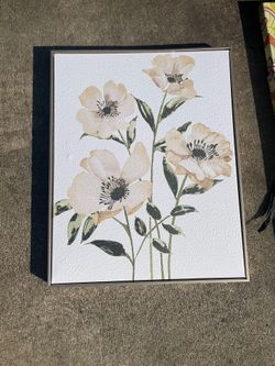 Champagne Framed Floral Photo