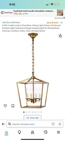 4 Bulb Antique Brass Light Chandelier Pendant 