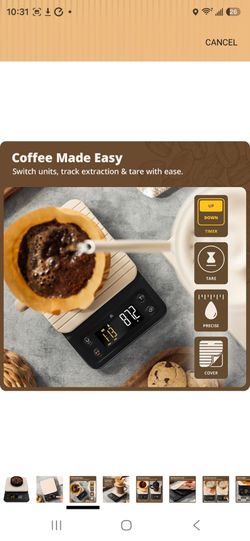 Greater Goods Coffee Scale with Timer, 0.1g Precision for Espresso & Matcha
Digital Pour-Over Scale with Waterproof Silicone Cover, Backlit Display &