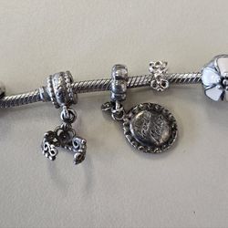 Pandora 9 Charm Sterling Silver bracelet