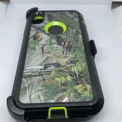 For iPhone XR Green Camouflage Belt Clíp Case Defender Holster 