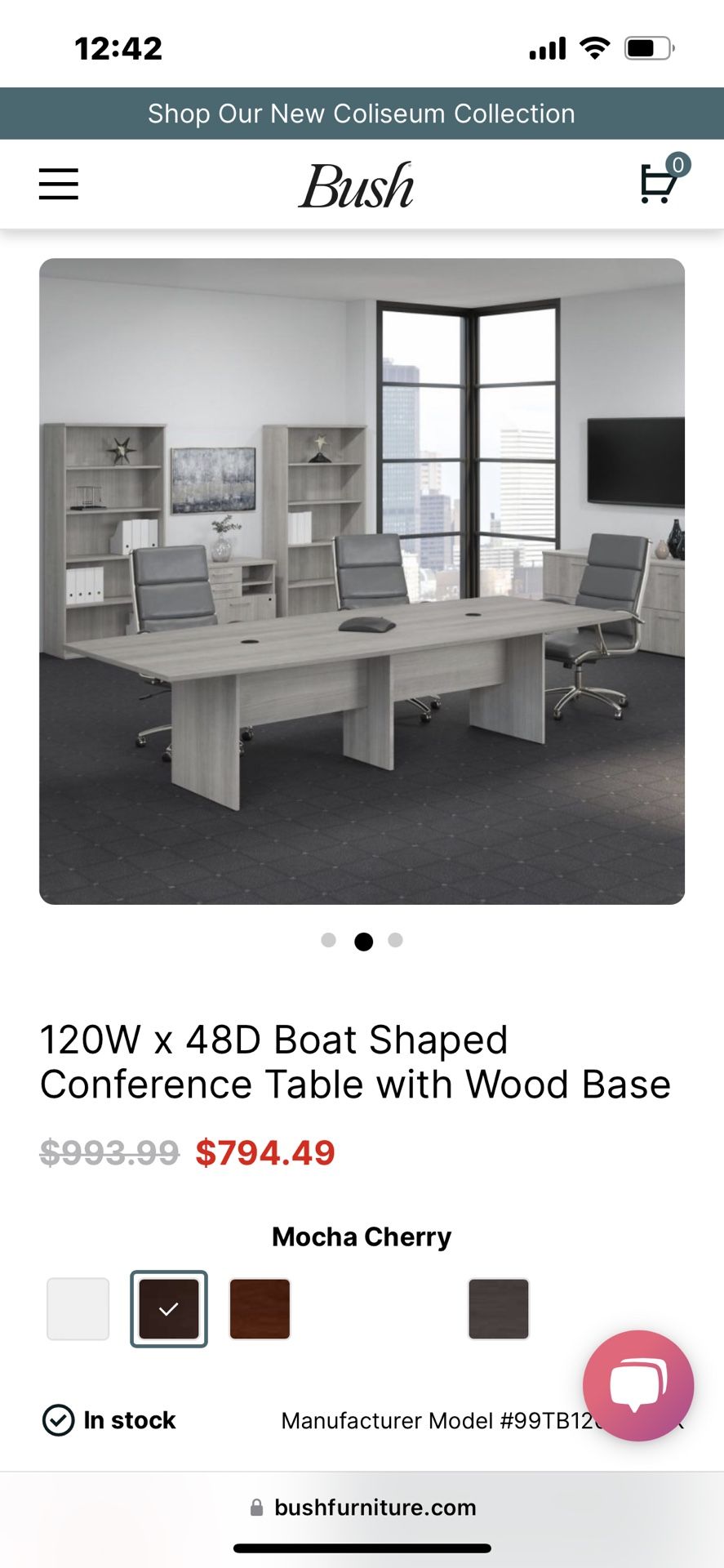 120W × 48D Conference Table with Wood Base