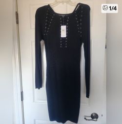 GUESS black sweater dress new with tags L
