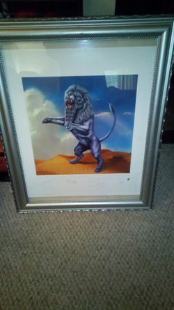Rolling Stones sighned Bridges to babalon 1997 tour lithograph framed