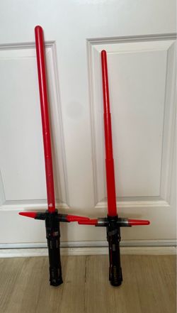 Collectible Star Wars Kylo Ren Lightsaber Lot of 2 Hasbro 2019 & Disney Store Toy