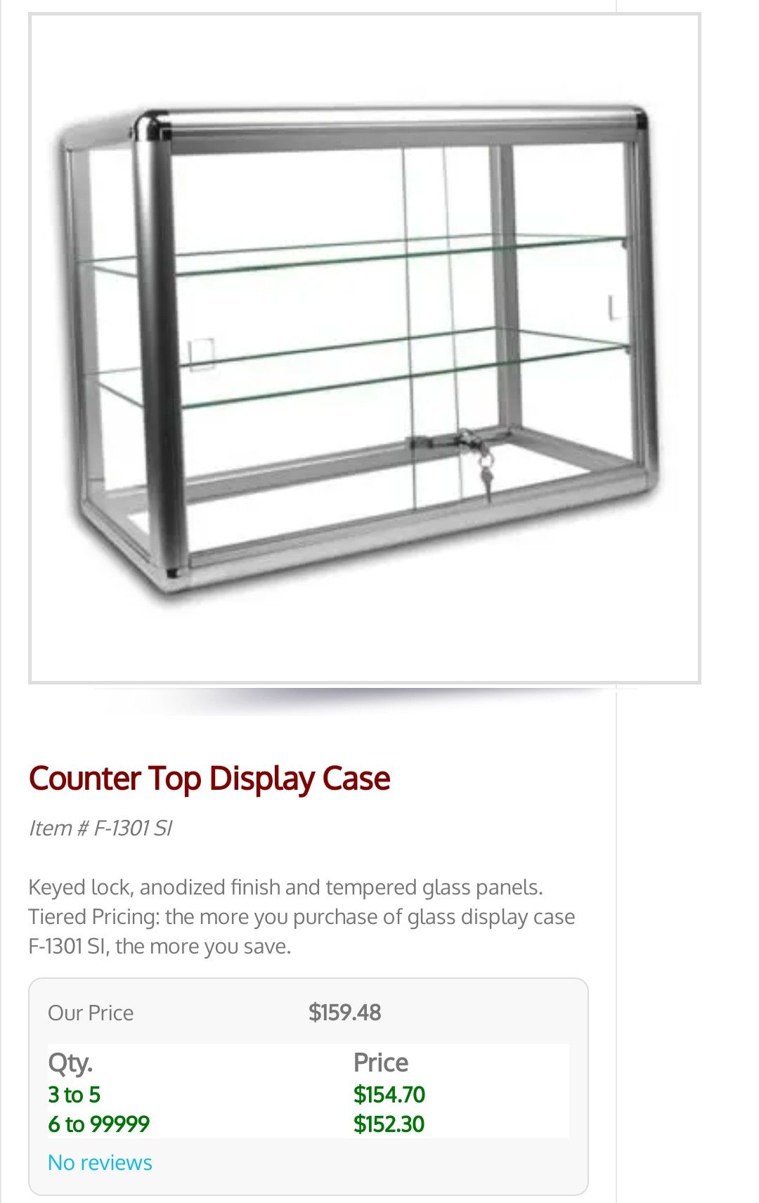 "Gems on Display" Glass Display Showcases