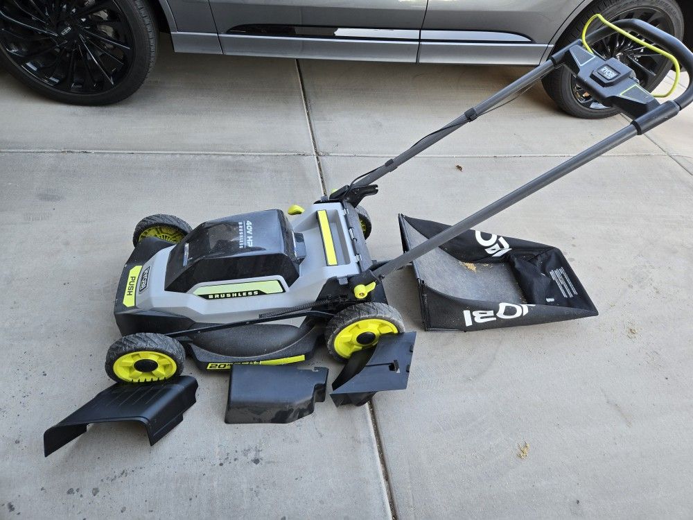 Working, Ryobi 40v HP Electric Lawn Mower w/ Bag (NO BATTERY)