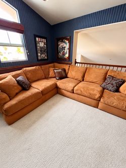 Large Caramel Sectional Sofa – Very Good Condition – $750 OBO