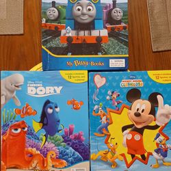 Set Of 3 Book And Figures Mickey, Thomas And DORY