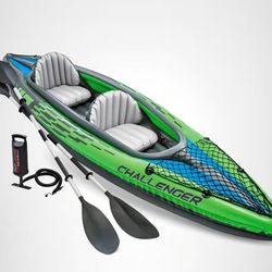 2-Person Inflatable Kayak (Used Twice) - Includes Paddles & Pump
