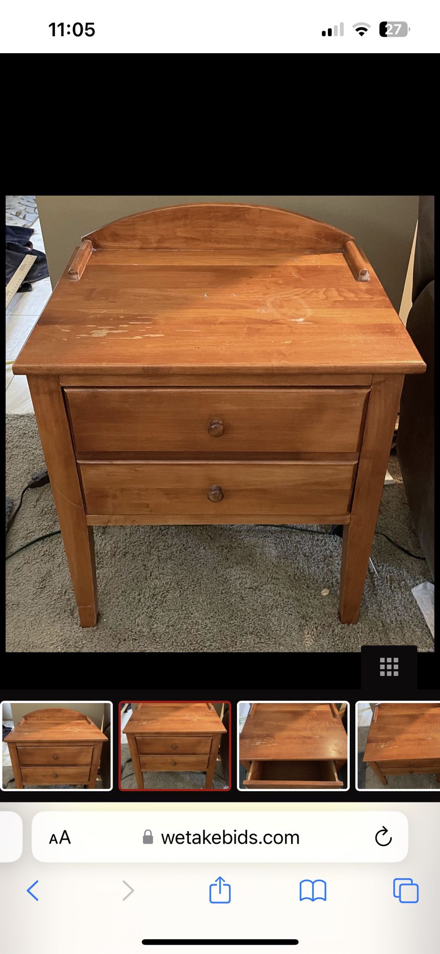 2 Drawer Solid End Table or Nightstand $25 OBO