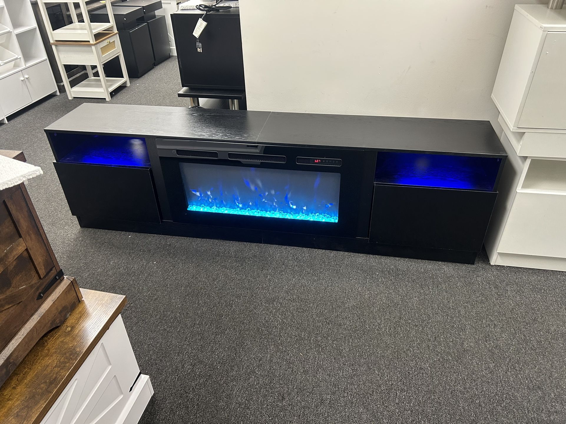 New, 70” TV stand With Fireplace