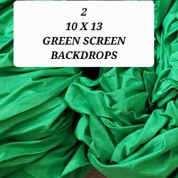 2 Green Screen Backdrop 10 X 13 Used
