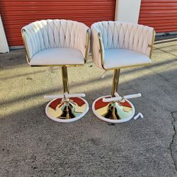 Velvet Adjustable Bar Stools Set Of 2