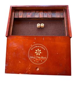 Wood Board Game Wooden Shut The Box Dice Game with Numbered Tiles