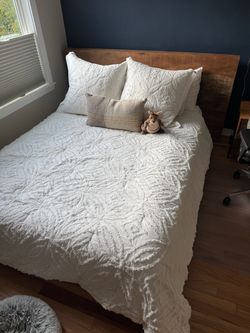 CB2 wood platform bed frame