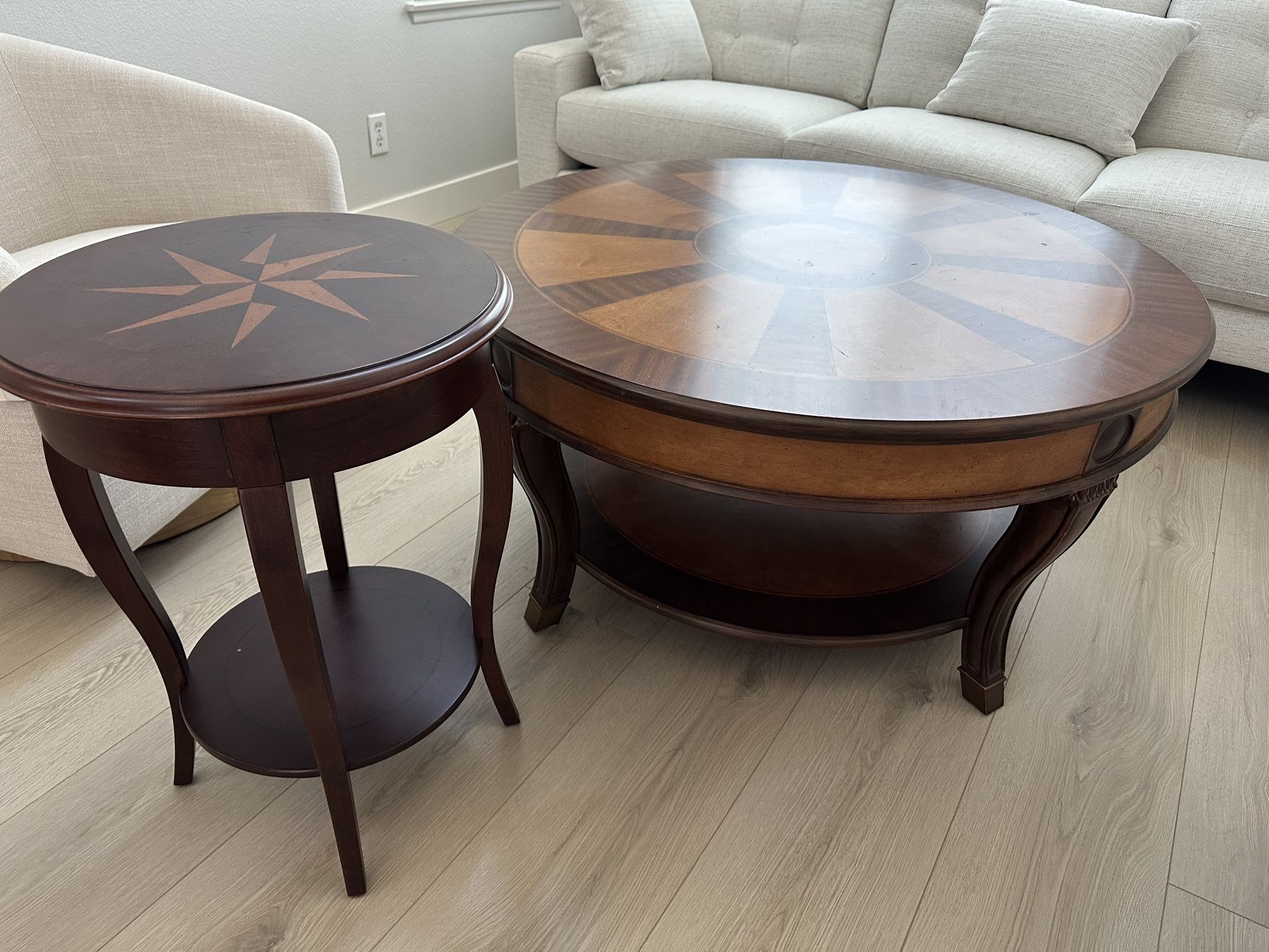 Wooden Coffee Table And Side Table