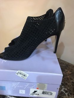 Mark fisher Black suede heal 3 in new size 8 Still has tags I payed 95.00