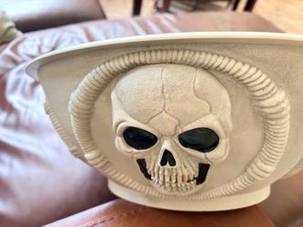 Halloween bowl large sturdy bowl with faces of skeletons all the way around exterior