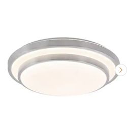 20 in. 1-Light Modern Simple Style Silver Dimmable Selectable LED Flush Mount Ceiling Light with Remote Control
